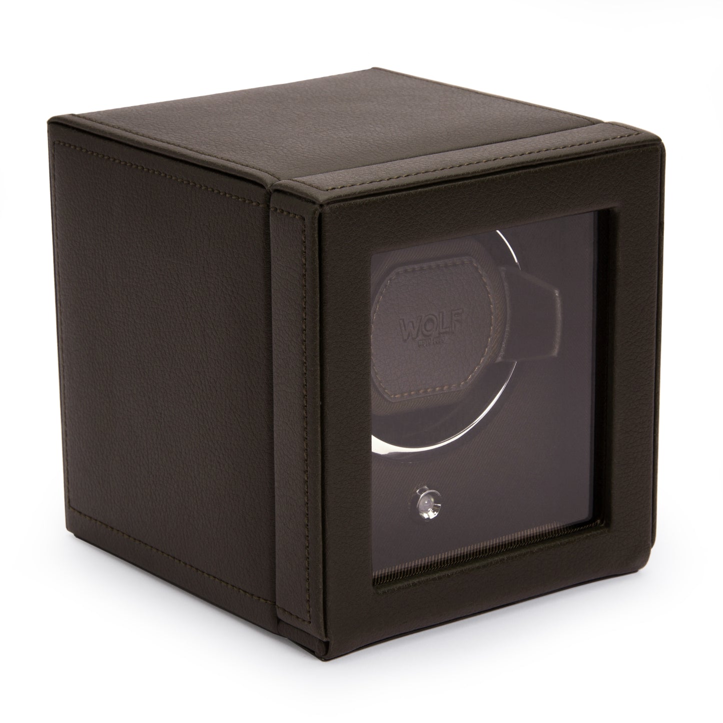 WOLF Cub Brown Single Watch Winder with Cover