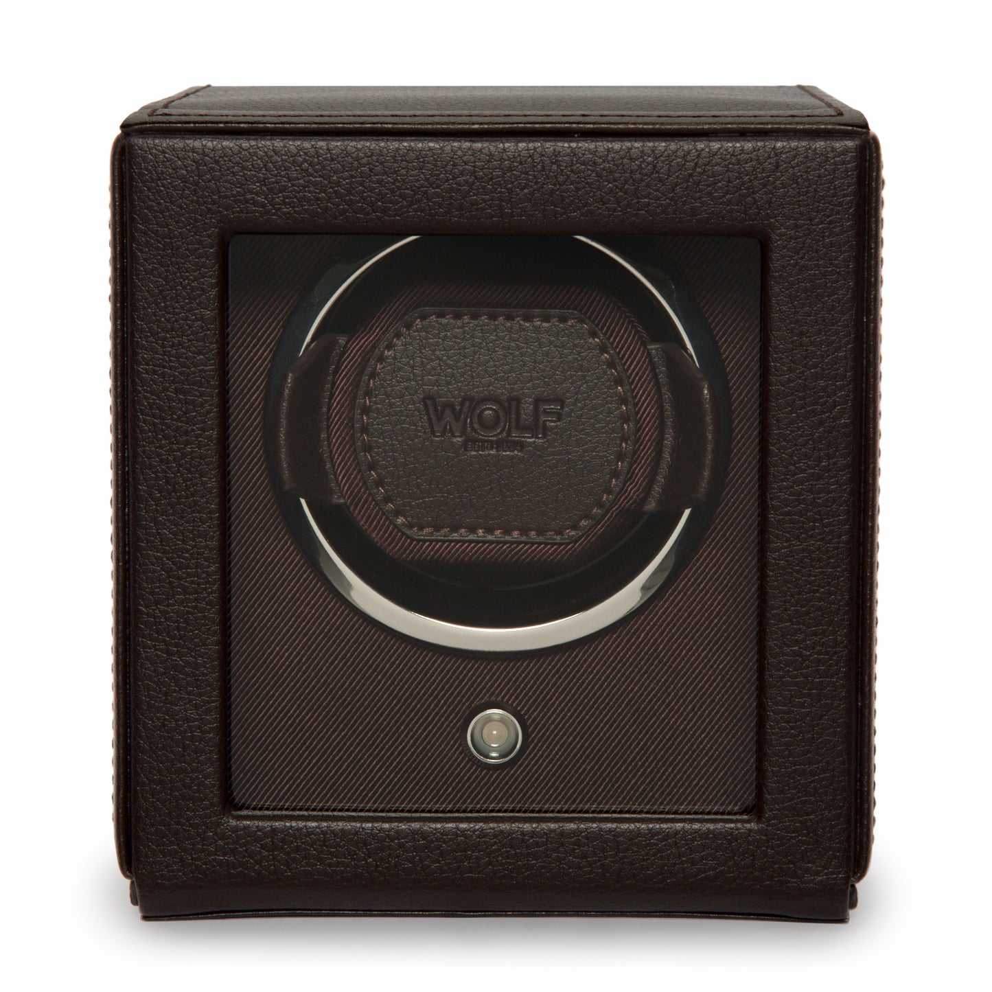 WOLF Cub Brown Single Watch Winder with Cover